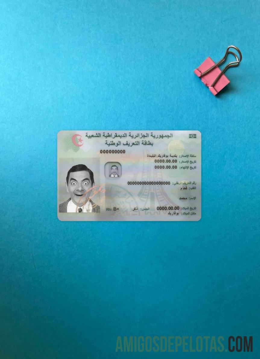 Algeria ID olhar de foto frente exemplo